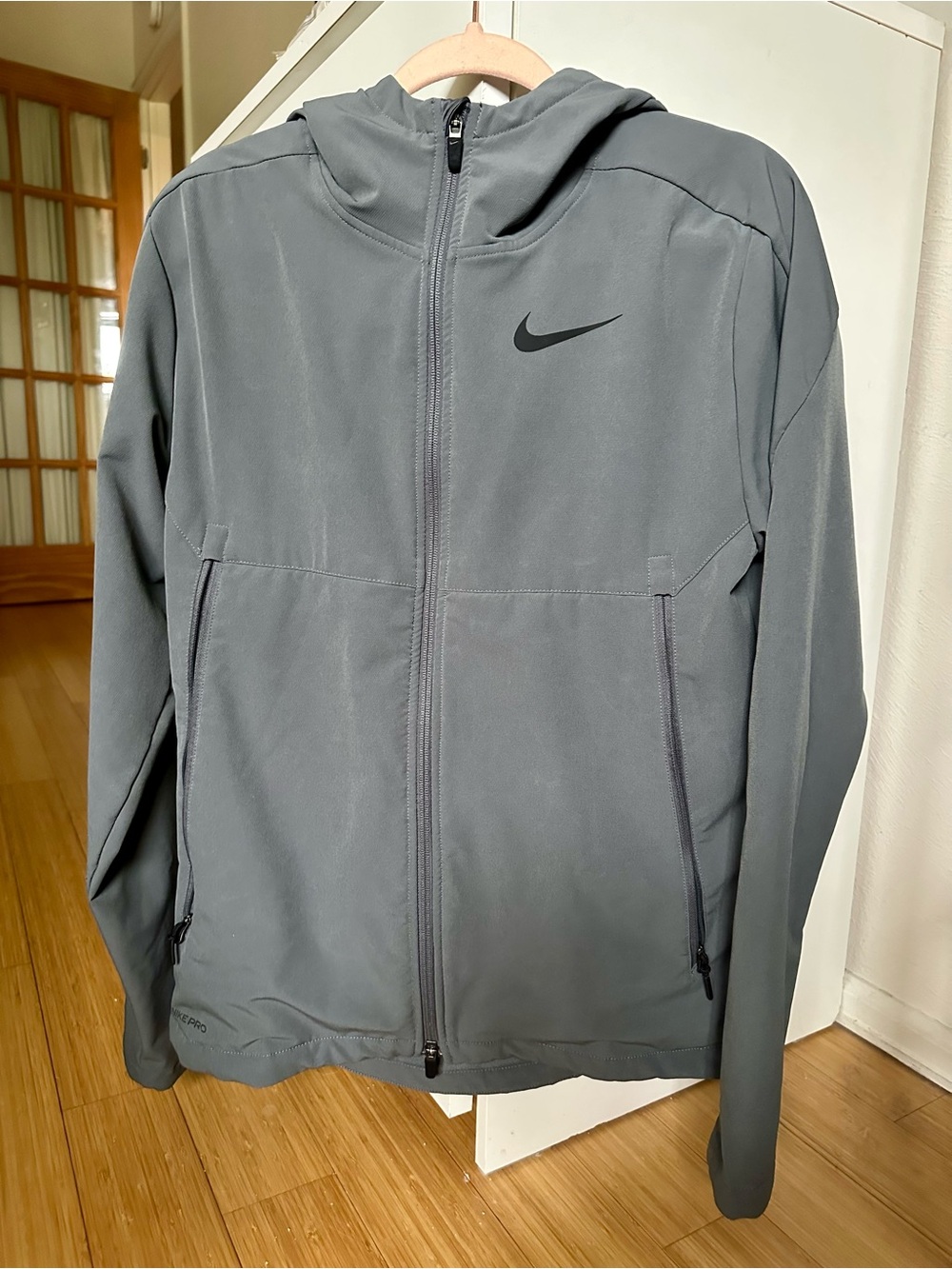Nike Men’s Dark Gray Hooded Full‑Zip Performance Jacket